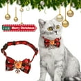thumbnail image 4 of Opolski Christmas Pet Collar Big Bowknot Adjustable Cat Head Buckle Festival Decorative Dress Up with Bell Santa Claus Xmas Tree Elk Snowman Dog Cat Collar Necklace Pet Supplies, 4 of 7