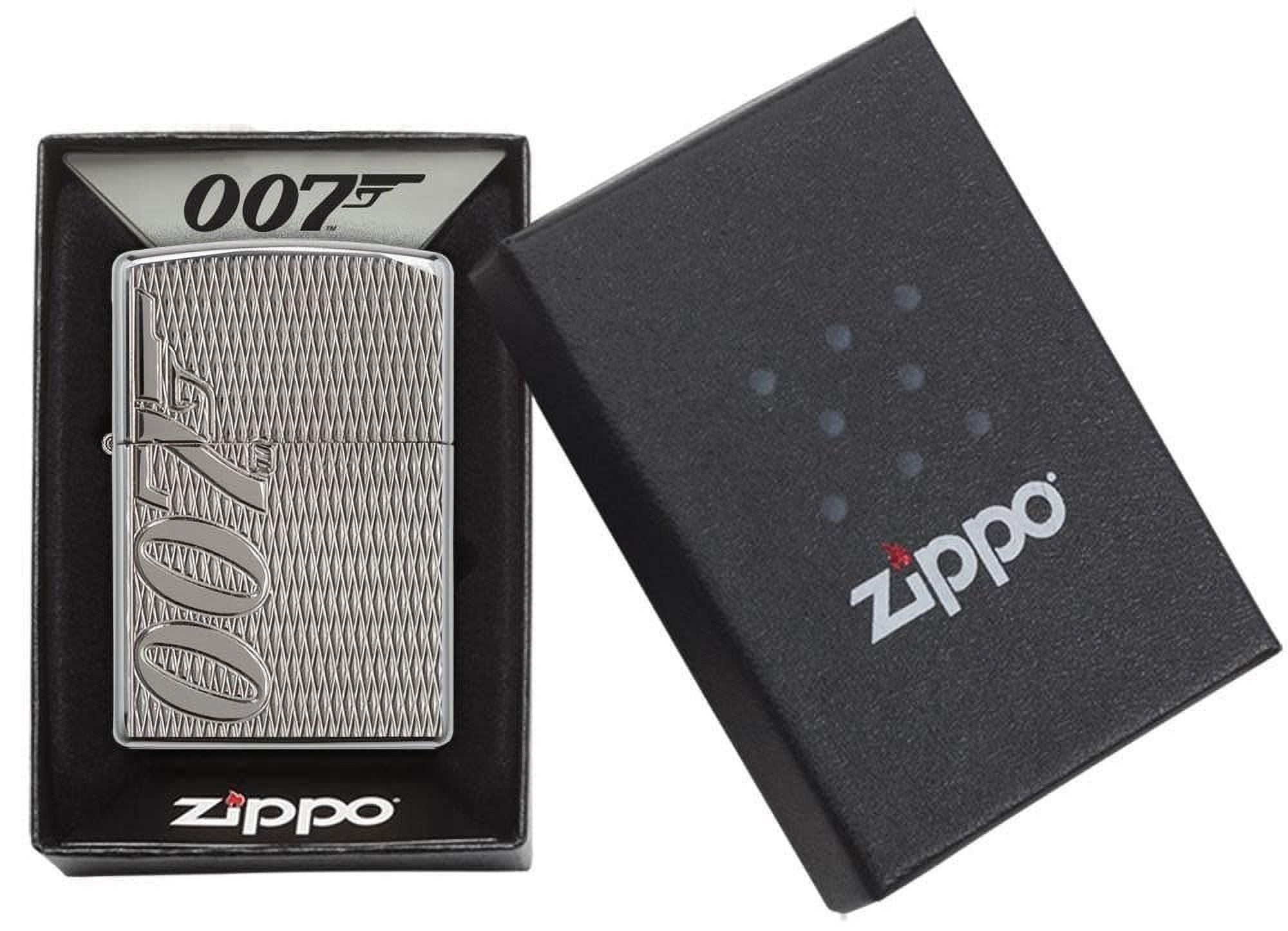 Zippo Deep Carve James Bond Armor High Polish Chrome Pocket Lighter