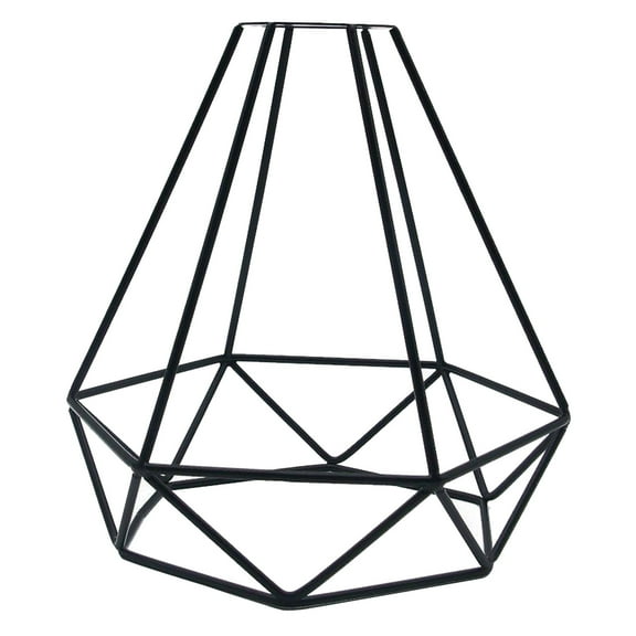 Adjustable Industrial Clamp Bulb Guard Cage for Pendant Farmhouse Light Fixture, Vintage Shades and Hanging Lamp, Black