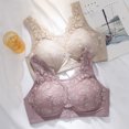 thumbnail image 4 of HOMBOM Bralette Bras for Older Women Breathable Lace Full Coverage Bras Purple Wireless Basic Brassiere 36C, 4 of 4