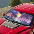 thumbnail image 3 of KUIFORTI Palm Tree Windshield Sun Shade Foldable Car Sunshades for Windshield, 66.53" x 34.44" Reusable Automotive Window Sunshades for SUV, Truck, Sedan, 3 of 6