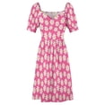 thumbnail image 4 of Marguerites Blanches sur Motif Rose Robe Imprimée Sans Couture Vêtements d'Été pour Femmes Robes à Manches Longues, 4 of 4