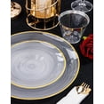 thumbnail image 2 of Morejoy 350pcs Gold Plastic Dinnerware Set - Clear Plastic Plates for 50 Guests include 100 Gold Disposable Plates, 50 Pre Rolled Napkins with Silverware,50 Cups Perfect for Wedding & Party, 2 of 8
