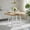 Natural + White, variant on Demi Bonn 47" Round Dining Table,Cross Base 8 Metal Legs,Adjustable Pads,Natural
