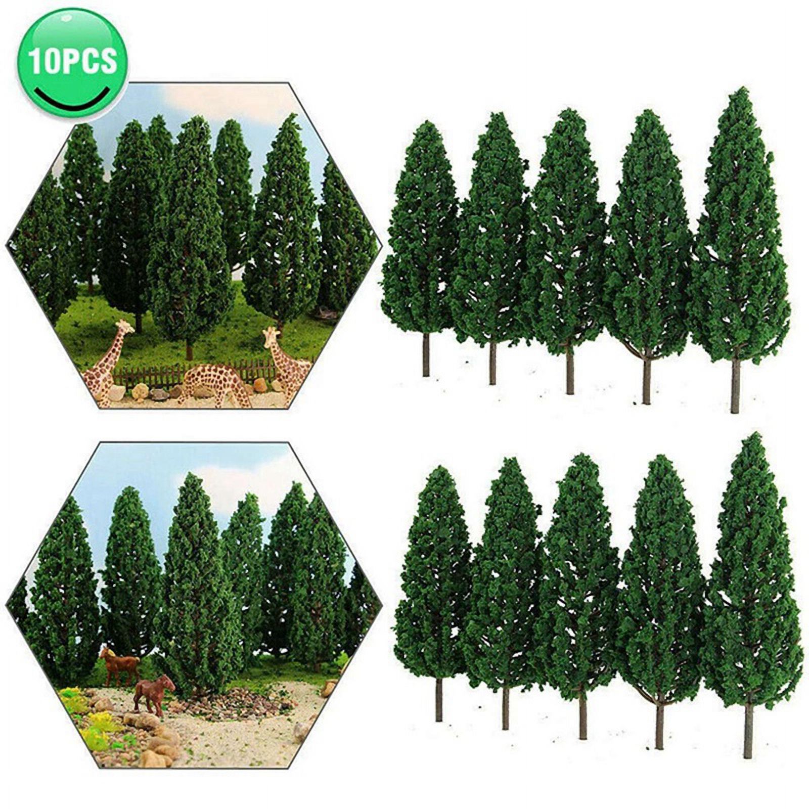 50Pcs Pine Trees 1:25 Model Train Railway Building Green Model Tree for O G Scale 1/25 Railroad Layout Diorama Scenery