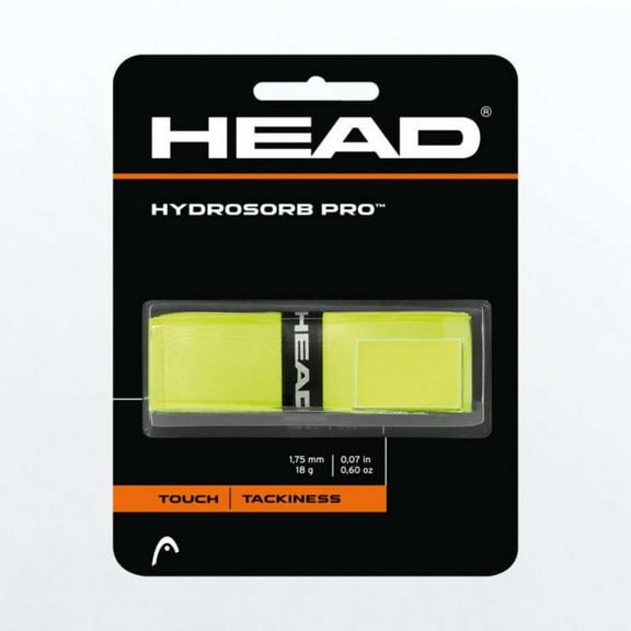 HEAD Hydrosorb Pro Tennis Racket Replacement Grip - Tacky Racquet Handle Grip Tape - Yellow