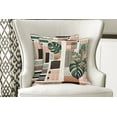 thumbnail image 3 of Ambesonne Monstera Throw Pillow Cover Pack of 2, Mid Century Boho Shapes, 2 Pcs-16"x16", Evergreen Pale Rust Brown, 3 of 5