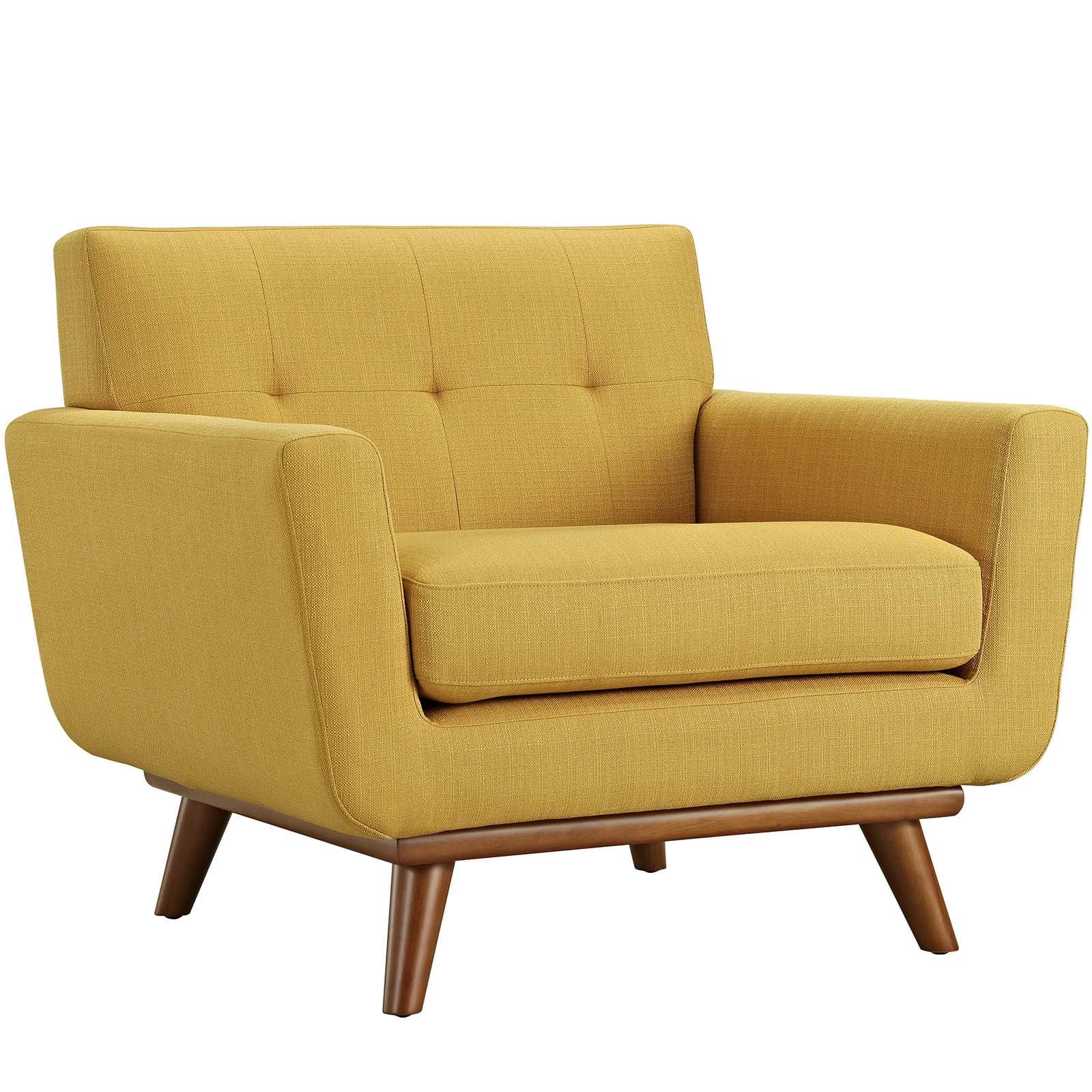 Modern Contemporary Upholstered Armchair, Orange Fabric