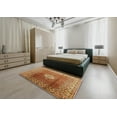 thumbnail image 4 of Ahgly Company Indoor Square Mid-Century Modern Mahogany Brown Oriental Area Rugs, 7' Square, 4 of 6