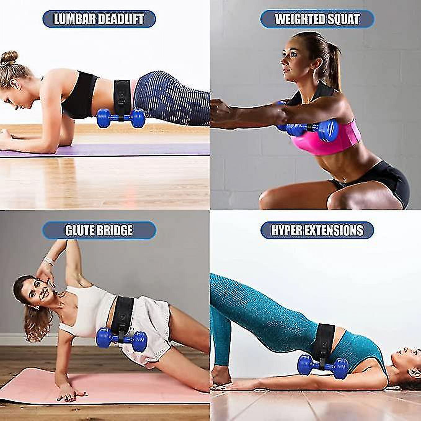 Hip Thrust Belt Dumbbells non slip Pad Butt Glute Bridge Fitness Workout Walmart
