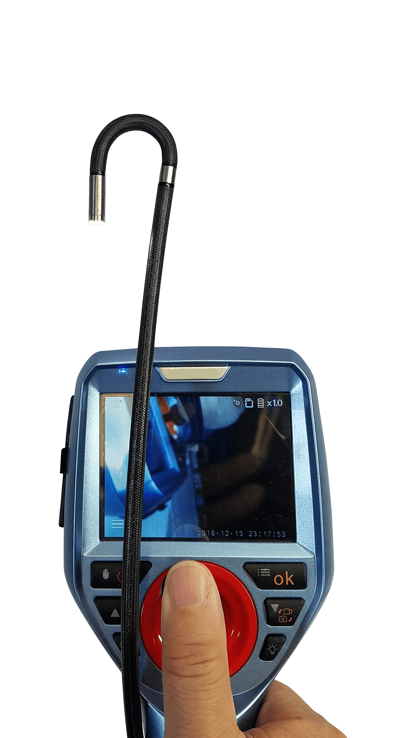 Vividia ME-610 Industrial Automotive Videoscope Borescope Inspection Camera with Detachable 6mm x 1m Joystick-Controlled 360 Articulating Probe