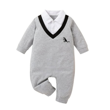 

Baby Girl Clothes Kids Soild Long Sleeves Jumpsuit Romper Gentleman Suit Cute Toddler Girl Clothes