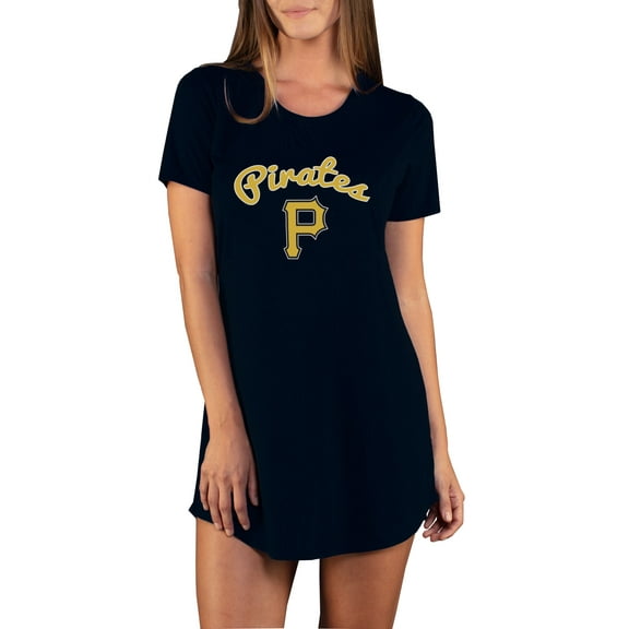 Women's Concepts Sport Black Pittsburgh Pirates Marathon Knit Nightshirt