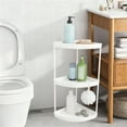 thumbnail image 4 of Gumesh 3-Layer Triangular Bathroom Corner Shelf - Freestanding Storage Rack , Waterproof Toiletries Organizer For Bathroom,White, 4 of 6