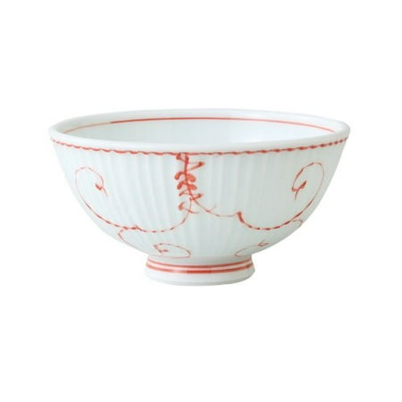 

Hasamiyaki Lightweight Rice Bowl (Small) Karakusa Grape Pattern Red Microwave-safe Dishwasher-safe Made in Japan 60287