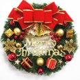 thumbnail image 1 of QJUHUNG Couronne de Noël Récif pour Porte d'Entrée Fenêtre Guirlande Artificielle de Pin de 12 Pouces avec Nœud Cloches Baies Rouges Cadeaux de Fleurs pour Décoration de Fête de Noël Porte d'Entrée Fenêtre Mur Couronne, 1 of 4