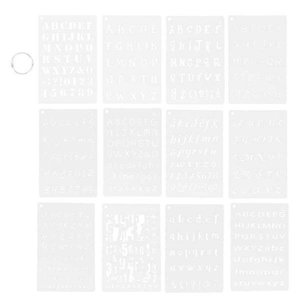 12pcs Alfabetos Número Stencils Pintura Scrapbook Coloring Plantilla Decorativa