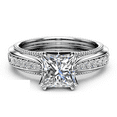 thumbnail image 4 of HeartsAndYou 1.9ct Princess Cut Moissanite Engagement Ring for Women 18k White Gold over Silver Art Deco Unique, 4 of 7