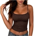 thumbnail image 2 of HBYJLZYG Women's Polka Dot Spaghetti Strap Tank Top, Adjustable Straps Slim Fit, Cute Summer Camisole Crop Top, Casual Everyday Wear and Party Outfits, 2 of 7