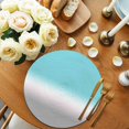 thumbnail image 2 of Round Placemats Teal Green and Grey Ombre 15 inch Set of 6 Table Mats for Dining Table Gradient Gradual Color Heat Resistant Non-Slip Kitchen & Home Decorative Place Mat Set, 2 of 8