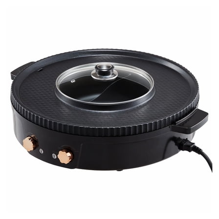 Hot Pot Grill 1800W 2-in-1 Electric Smokeless Grill Hot Pot for 2-8 People, 2.5L Non-Stick Cooking Combo