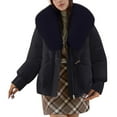 thumbnail image 2 of Gamivast Winter Coats for Women 2025 Faux Fur Collar Full Zip Casual Warm Jackets with Pockets Loose Solid Long Sleeve Trendy Winter Outerwear Winter Outfits for Women 2025, 2 of 6
