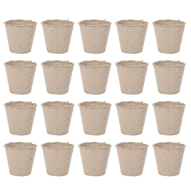 EeaseMX Kit de 40 macetas de pulpa para iniciar plantas de vivero de hierbas, macetas orgánicas, biodegradables y ecológicas para cultivo en jardín.