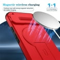 thumbnail image 3 of Case for Google Pixel 9a 6.3" with Invisible Fold Holder Stand, MagSafe Magnetic Wireless Charging,Sliding camera casing,Shockproof Dropproof Tough Rugged Protective Case Cover,Red, 3 of 10