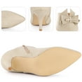 thumbnail image 4 of BLISSFUL STEP Women Bow Pointed Toe Stiletto Heels Ankle Boots, 4 of 6