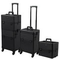 2 in 1 Rolling Makeup Train Case Professional Cosmetic trolley on