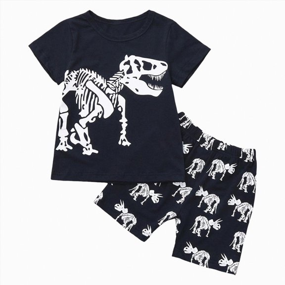 Toddler Baby Boy Summer Clothes Kids Boys Short Sleeve Dinosaur T Shirts Tops Shorts Outfits Clothes Set