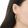 thumbnail image 6 of JUSTJANDM Stainless Steel Gold Chunky Large Hollow Hoops Earrings for Women,Minimalist and Chic Open hypoallergenic Earrings Lightweight Big Hoop Earring for Sensitive Ears, 6 of 7