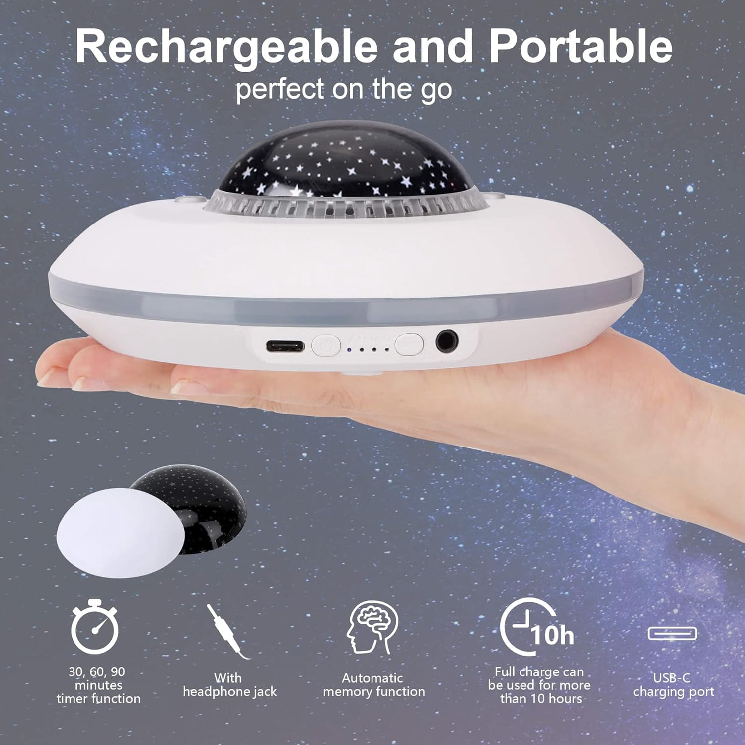White Noise Machine for Kids, Sound Machine Baby with 7 Starry Ambient Night Light, 28 Soothing Sounds Sleep Noise Machine Maker Ideal Gifts for Kids Adults Bedside Travel Nursery
