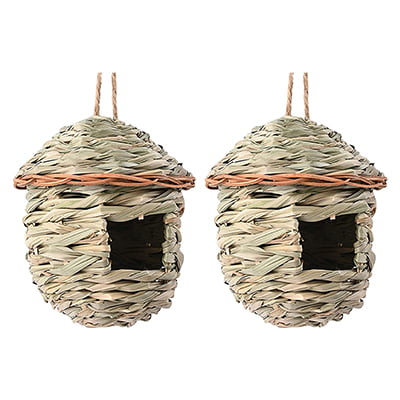 Details about   2x Bird House Hanging Birdhouse Hummingbird Nest Fiber Hand-Woven Roosting Nest 