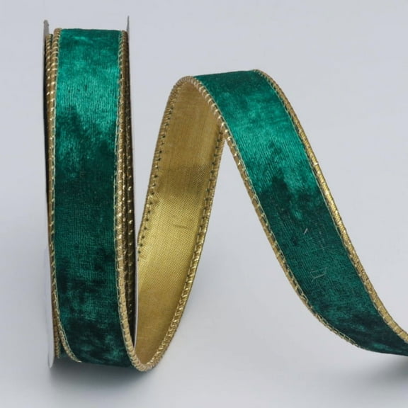 Auroal Green Velvet Ribbon -1 0.98-inch wide, 10 yard long gift wrapping ribbon, Christmas wedding party decoration and bow making ribbon, DIY crafts