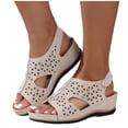 thumbnail image 5 of POROPL Sandals for Women , Orthopedic Wide Width Sandals Open Toe Walking Arch Support Slides Sandals, 5 of 9