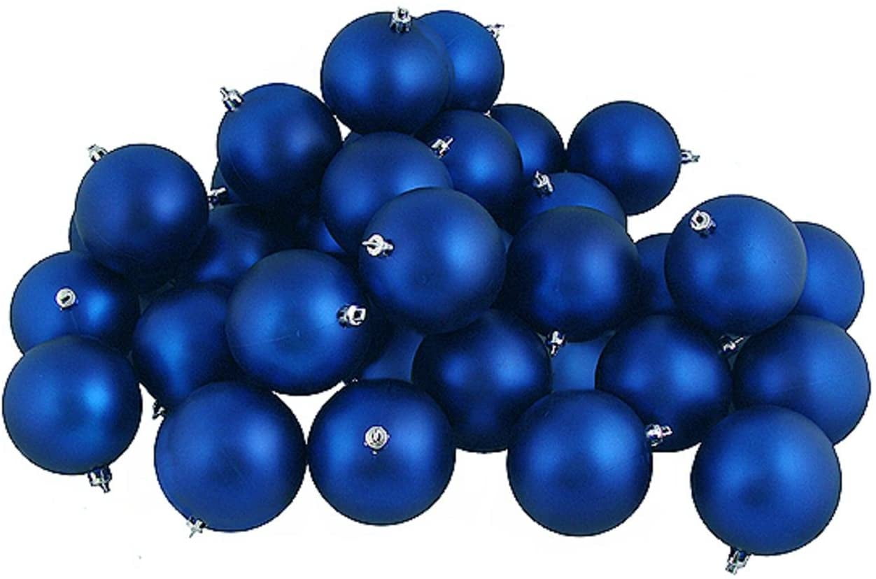 32ct Matte Royal Blue Shatterproof Christmas Ball Ornaments 3.25" (80mm