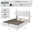 thumbnail image 3 of EDTara Hydraulic Storage Bed Frame, Velvet Platform With Gold-Trimmed Wingback Diamond Tufted Headboard, No Box Spring Needed, 3 of 9