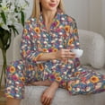 thumbnail image 6 of Sikiie Skull sunflower daisy Women's Long-Sleeve Shirt and Full-Length Bottom Pajama Set (s-xxl)-Large, 6 of 7