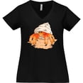 thumbnail image 3 of Inktastic Cute Hermit Crab on Beach Women's Plus Size V-Neck T-Shirt, 3 of 5