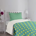 thumbnail image 3 of Ambesonne Yellow and Blue Quilted Bedspread Set 2 Pcs, Nostalgic Dots, Twin Size, Teal Yellow, 3 of 5