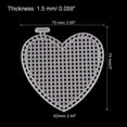 thumbnail image 3 of Uxcell 4Pcs Placa de Malla de Plástico Lienzo 7 Contar 7.4 cm/ 3 pulgadas Corazón Blanco Lienzo en Blanco para Bordado, 3 of 7