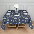 thumbnail image 3 of Blue Sun Moon Cloud Planet Eye Hourglass Pattern Square Tablecloth,Waterproof Square Table Cover,Wipeable Spillproof Washable Table Cover for Home Kitchen Party Decor 42"X42"(107x107cm), 3 of 6