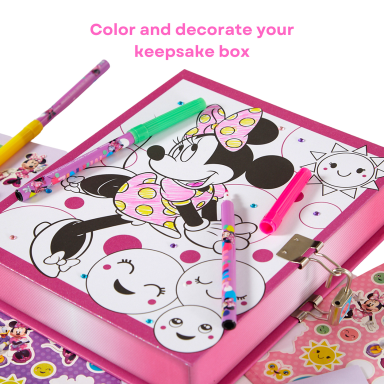 Disney Minnie Mouse Girls Keepsake Box with Lock and Key Craft Kit