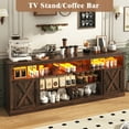 thumbnail image 5 of Farmhouse TV Stand for TVs Up to 90” , Rustic 82.7” Entertainment Center with Storage Cabinets with Adjustable Shelves, Large TV Media Console for Living Room, Brown, 5 of 6