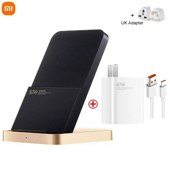 Original Xiaomi 50W Wireless Charger Vertical Air Cooling With 67W Charger 6A Type-c Cable Fast Charging For Xiaomi 11/12 Pro