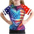 thumbnail image 2 of Gamivast Kids American Usa Flag Patriotic T Shirts 4Th Of July Summer T-Shirt for Boys Girls Independence Day Short Sleeve Shirts of the Day of the Day Online Only, 2 of 5