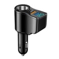 thumbnail image 1 of Car Cigarette Lighter Splitter, 4-Port USB Fast Charger with Voltage Display, Simultaneously Powers GPS, Car Vacuums & Portable Fridges, 12V/24V Auto Power Adapter, Black, 1 of 8