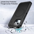thumbnail image 4 of I-HONVA For iPhone 13/14/15 Case Compatible with MagSafe,3-Layer Military Grade Drop Protection Anti-Slip Rugged Shockproof Dustproof Protection6.1 inch Phone Case,Full Black, 4 of 7