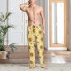 thumbnail image 2 of Balery Watercolor With Sunflowers Pantalones de pijama para hombre, pijama ultraligero, pantalón de descanso-Large, 2 of 6
